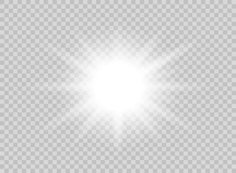 Sun icon in flat style. Realistic sunlight effect vector illustration on is.. Stock Illustration