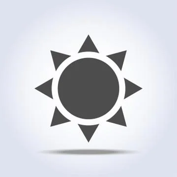 Sun Icon on gray background Stock Illustration
