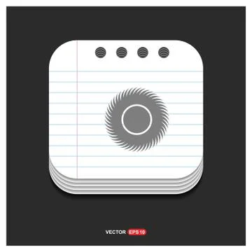 Sun Icon Gray icon on Notepad Style template Vector EPS 10 Free Icon Stock Illustration