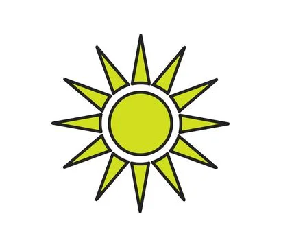 Sun icon illustrated in vector on white background Stock Illustration
