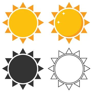 The sun icon 스톡 일러스트
