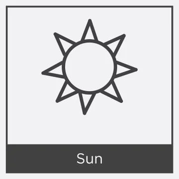 Sun icon isolated on white background Free Stock Illustration