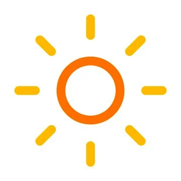 Sun icon isolated on white background. Vector illustration Illustrazione stock