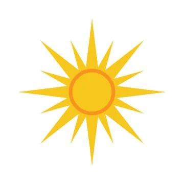 Sun icon Light yellow white background Stock Illustration