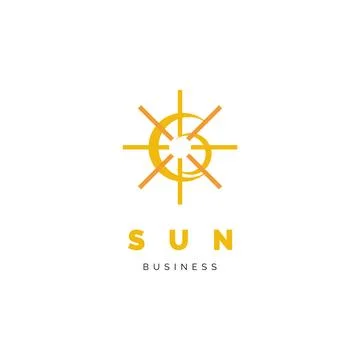 Sun Icon Logo Design Template Stock Illustration