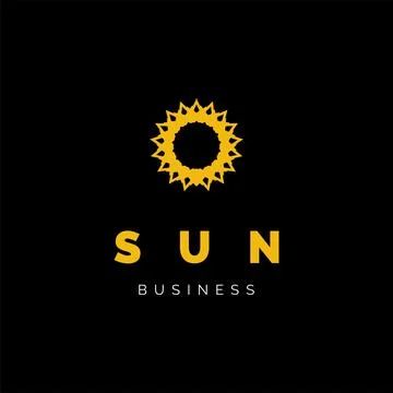 Sun Icon Logo Design Template Stock Illustration