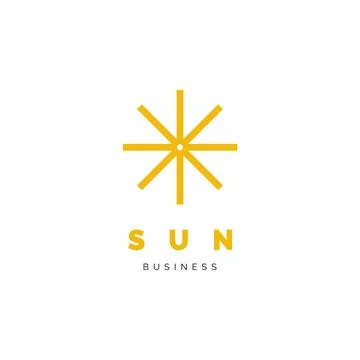 Sun Icon Logo Design Template Stock Illustration