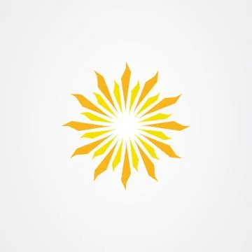 Sun icon logo vector design Illustrazione stock