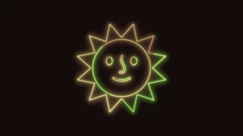 Sun Icon Neon Seamless Loop 4K (Black Ba... | Stock Video | Pond5