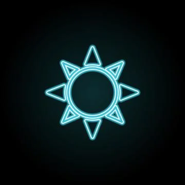 Sun icon in neon style. Simple thin line, outline vector of Summer icons for  Stock Illustration