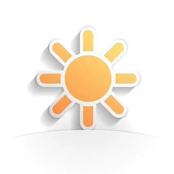 Sun icon paper Stock Illustration