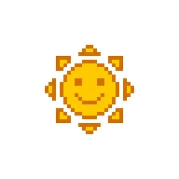 Sun Icon Pixel Stock Illustration