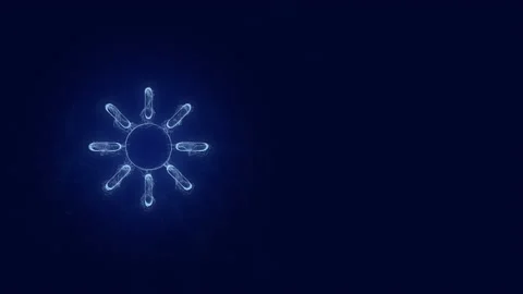 Sun icon with plexus effect. Connected lines with dots. Lines plexus Stockbeeldmateriaal 169311387