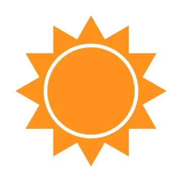Sun icon with rays. Vector illustration of a weather forecast. Clear weather Stock Illustration