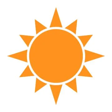 Sun icon with rays. Vector illustration of a weather forecast. Clear weather Stock Illustration