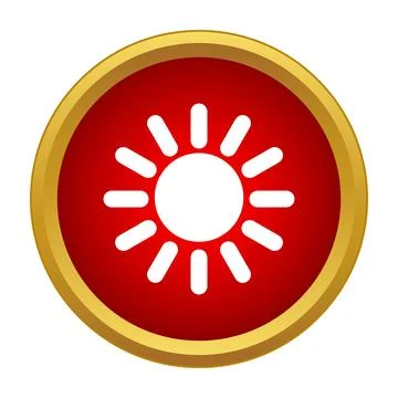 Sun icon representing bright hot summer weather Stock Illustration