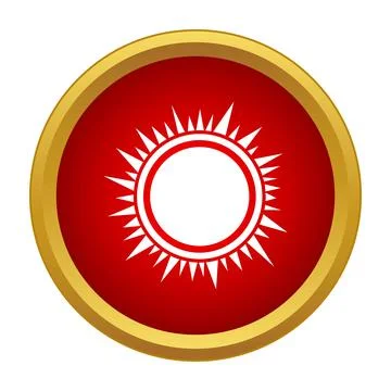Sun icon representing weather forecast or summer heat Stock Illustration