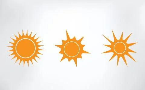Sun icon set of 3, the source of light symbol. Sunlight, sunrise element Illustrazione stock