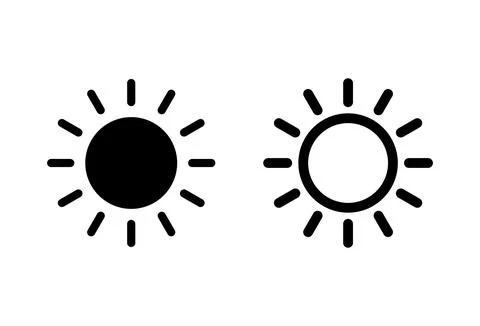 Sun icon set. Brightness Icon vector Stock Illustration