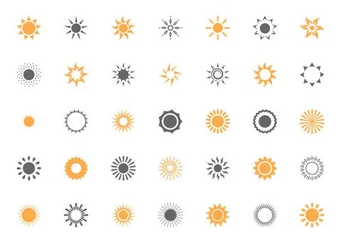 Sun icon set Stock Illustration
