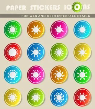 Sun icon set Stock Illustration
