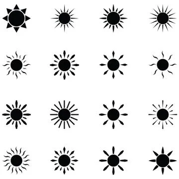 Sun icon set Stock Illustration