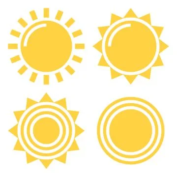 Sun icon set Illustrazione stock