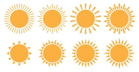 Sun icon set Stock Illustration