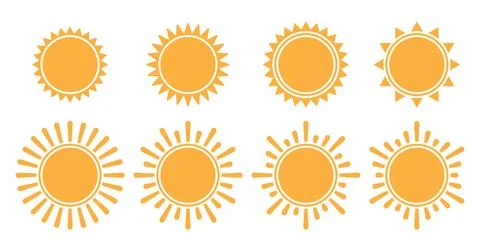 Sun icon set Stock Illustration