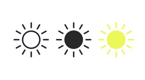 Sun Icon Set. Stock Illustration