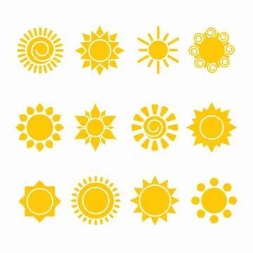Sun icon set, vector illustration Stockillustratie