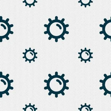 Sun icon sign. Seamless pattern with geometric texture. Vector Illustrazione stock