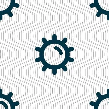 Sun icon sign. Seamless pattern with geometric texture. Illustrazione stock