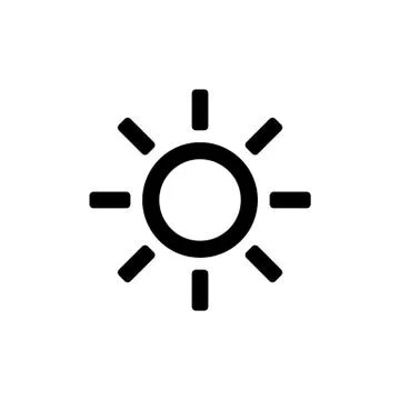 Sun icon for simple flat style ui design Stock Illustration