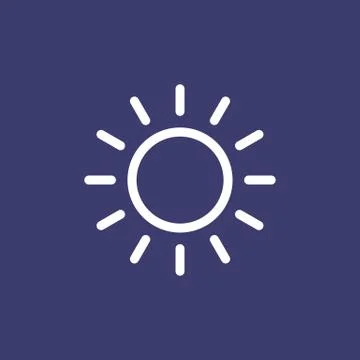 Sun icon for simple flat style weather ui design Stock Illustration