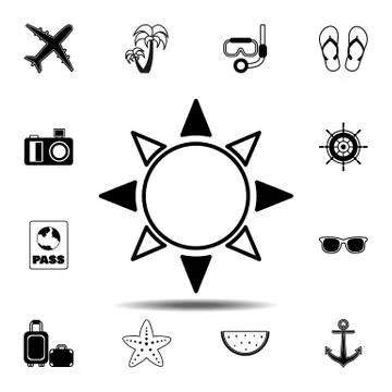 Sun icon. Simple glyph vector element of Summer icons set for UI and UX, webs Stock Illustration