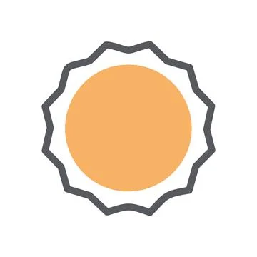 Sun icon. Simple sun icon with a bright yellow center, symbolizing warmth a.. Stock Illustration