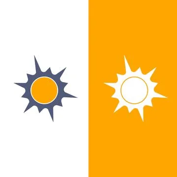 Sun icon, the source of light symbol. Sunlight, sunrise element. Shining sun Stock Illustration
