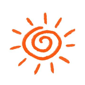 Sun icon as spiral on isolated background Stock Illustration
