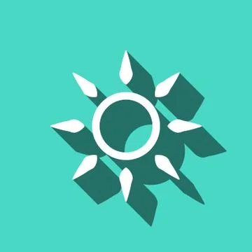 Sun icon stock vector illustration flat design Stock Illustration