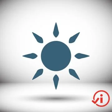 Sun icon stock vector illustration flat design Stock Illustration