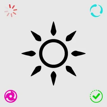 Sun icon stock vector illustration flat design 스톡 일러스트