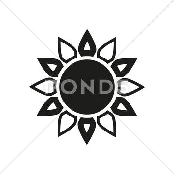 The sun icon. Sunrise and sunshine, weather symbol Stock Illustration