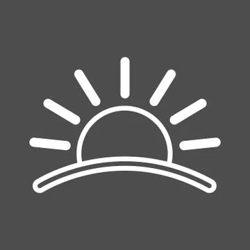 Sun icon. Sunset icon. Flat icon of sun. Sun EPS. Vector Stock Illustration