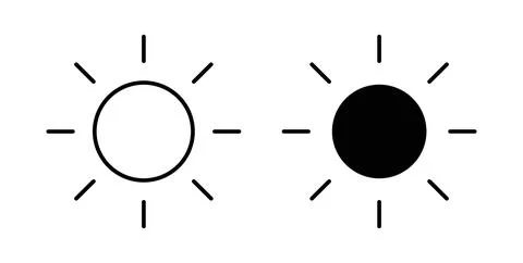 Sun icon symbol. Vector illustration pack in black color. Stock Illustration