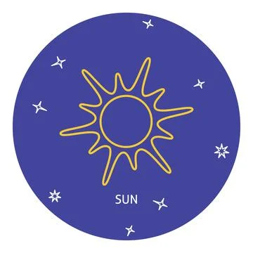 Sun icon in thin line style Stock Illustration