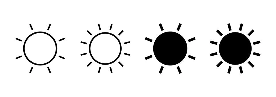 Sun icon vector. Brightness sign and symbol Stock Illustration