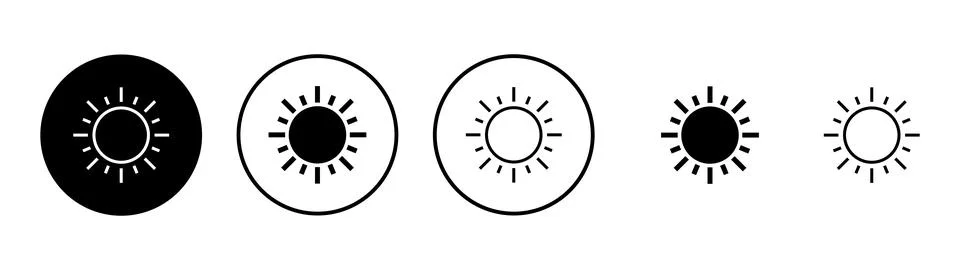 Sun icon vector. Brightness sign and symbol Stock Illustration