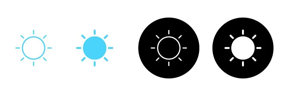 Sun icon vector. Brightness sign and symbol Stock Illustration