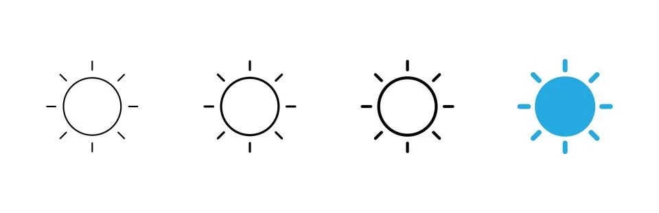 Sun icon vector. Brightness sign and symbol Stock Illustration